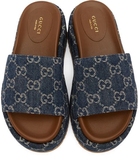 denim gucci slides|affordable Gucci slides.